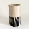 Vase with fine and wide stripes