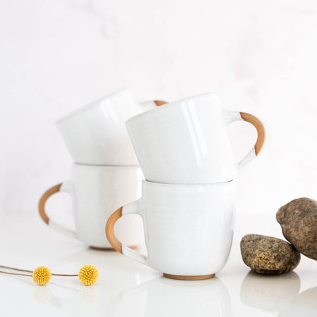Tasse en grès Blanc