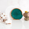 Emerald stoneware spoon rest