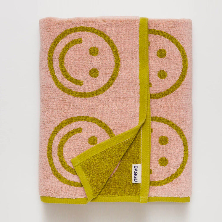 Grande serviette Smiley ocre