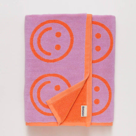 Large lilac Smiley towel