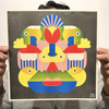 Risograph poster 'Rising Sun'