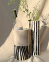 Vase with fine and wide stripes