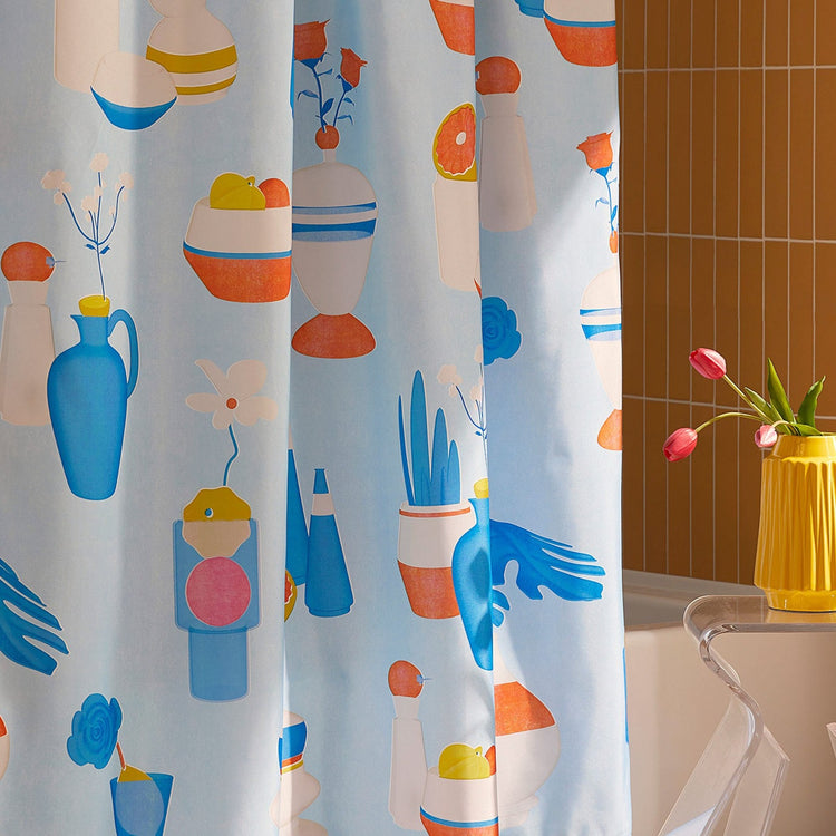 The day is blue Shower Curtain
