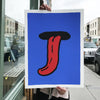 Screen-printed poster 'With the tongue'
