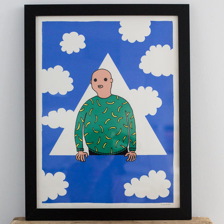 Screen printed poster 'I just wanted to take a little nap of fifteen minutes but finally I woke up the next day'