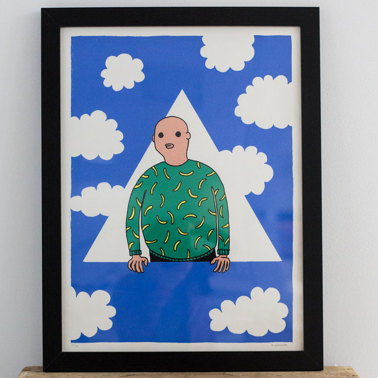 Screen printed poster 'I just wanted to take a little nap of fifteen minutes but finally I woke up the next day'