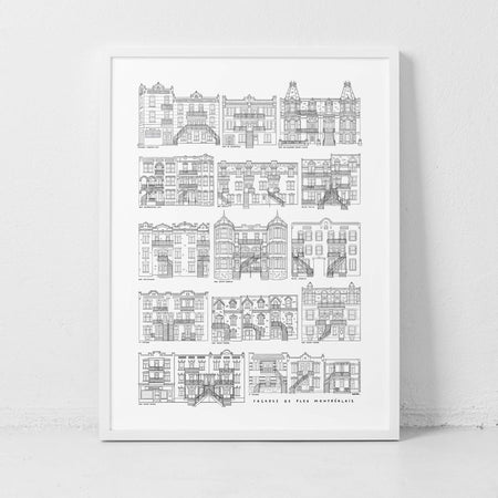 Poster 'Facades of Montreal plexes'