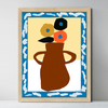 Poster 'Poppies and brown vase'