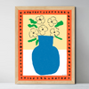Poster 'Peonies and blue vase'