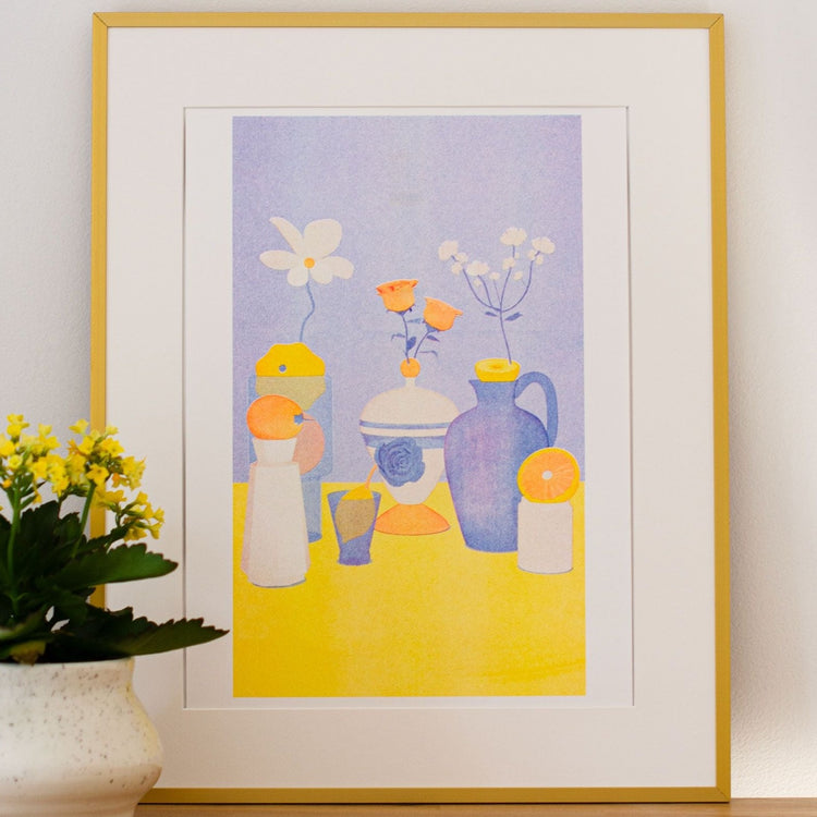 Risograph poster 'The day is blue'