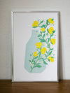 Risography poster 'Teal Vase'