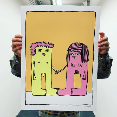 Screen printed poster 'Pepperonis party'
