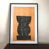 Risography poster 'Black Vase'