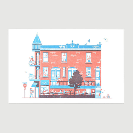 Risograph poster 'Le café Olimpico'