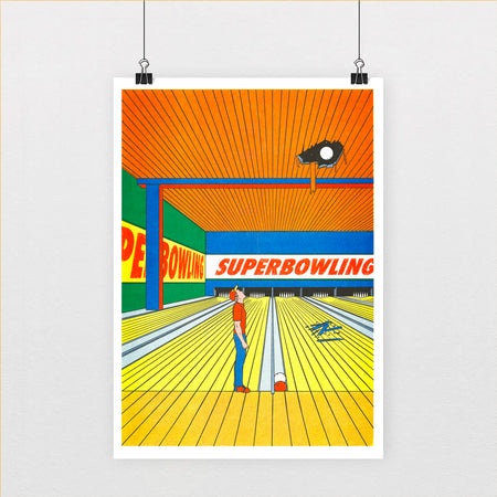 Risograph poster 'Super bowling'
