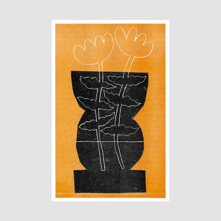 Risography poster 'Black Vase'