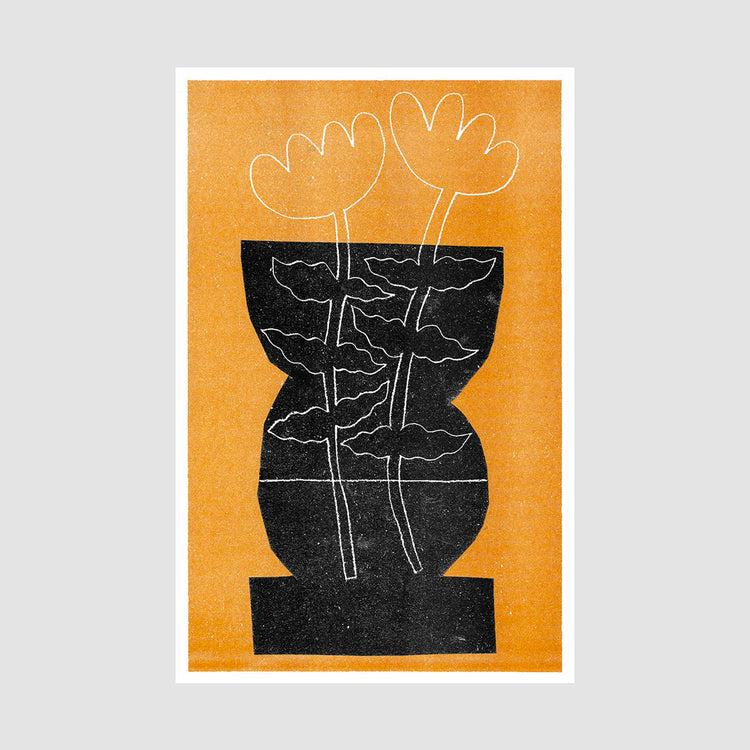 Risography poster 'Black Vase'