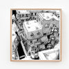 Silkscreen poster 'As the crow flies: a dive into the heart of the city'