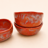 Petit bol en céramique 'Rouge et Lilas'