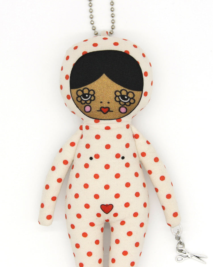 Decorative lucky doll 'Polka dot jumpsuit'