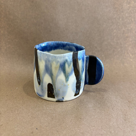 Abstract ceramic mug with full handle #19