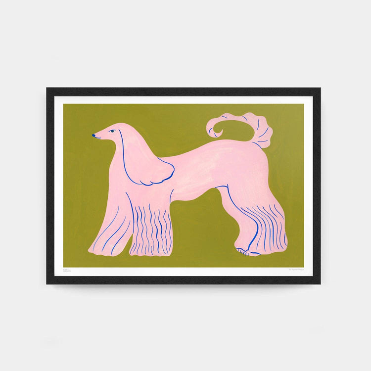 Affiche 'Pink Afghan Hound'