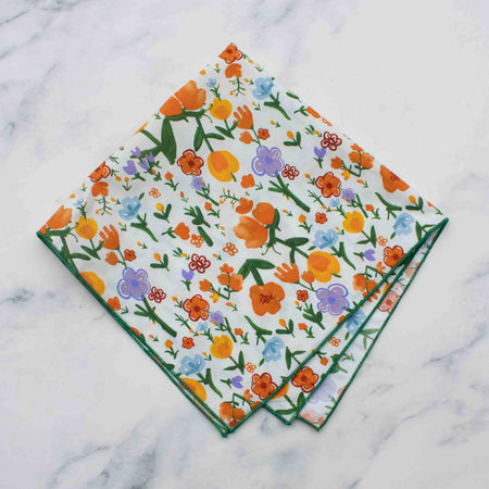 Foulard carré jardin fleuri