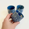 Blue marbled nerikomi cup