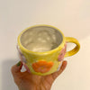 Tasse en céramique rétro florale [tel quel]