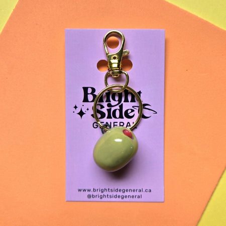Breloque porte-clés en céramique Olive