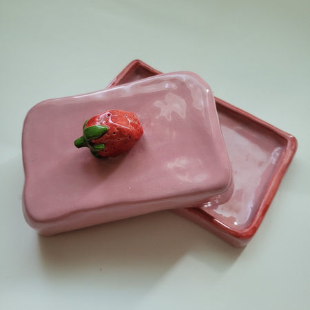 Beurrier Fraise en céramique