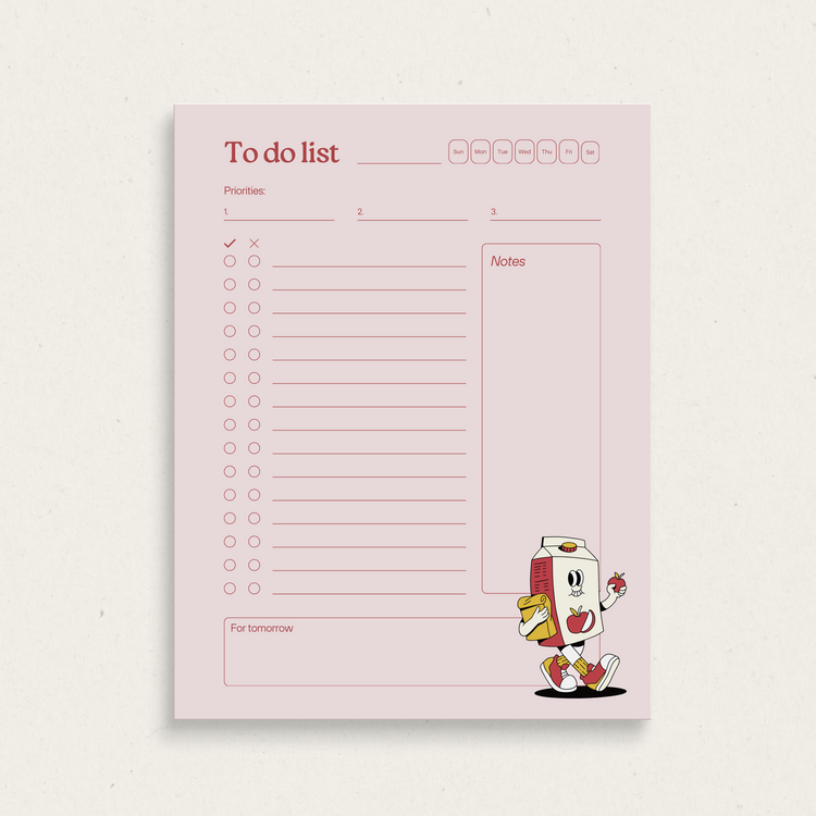Bloc-notes to-do Jus de Pomme