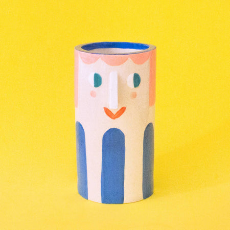 Ceramic Vase 'Girl with Blue Stripes' 
