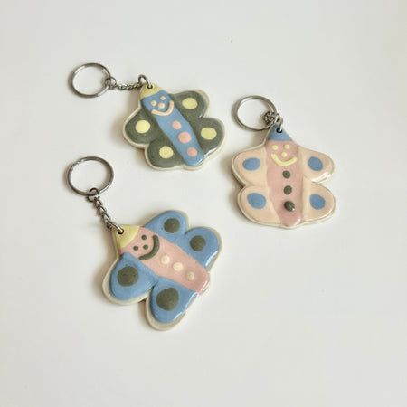 Porte-clés en céramique Papillons [couleurs variées]