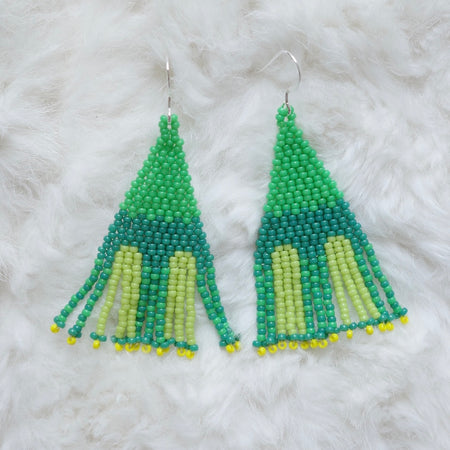 Boucles d'oreilles franges Green Pane