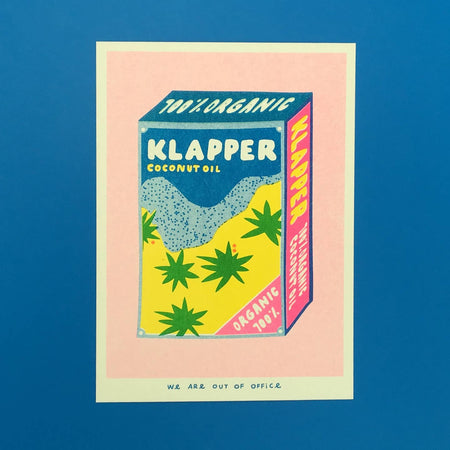 Affichette risographie 'Klapper Organic Coconut Oil'