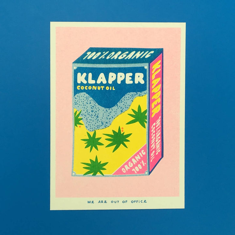 Affichette risographie 'Klapper Organic Coconut Oil'