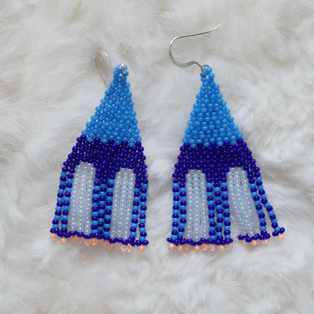 Boucles d'oreilles franges Blue Pane