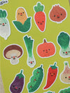Feuille d'autocollants 'Légumes'