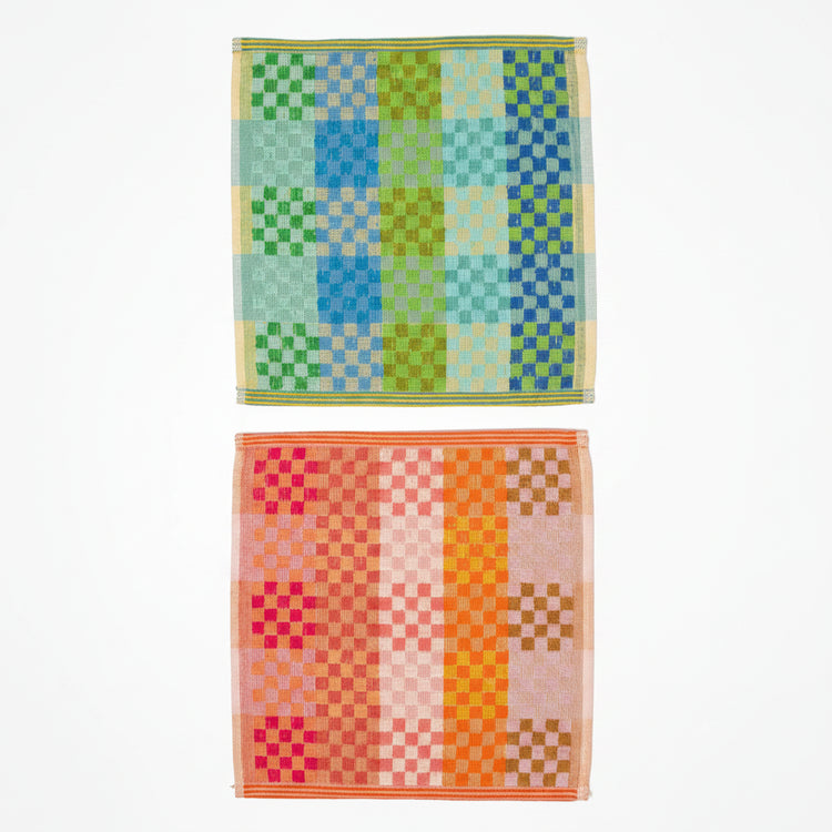 Ensemble de 2 débarbouillettes Damier