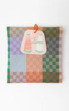 Linge à vaisselle Damier vert-rose
