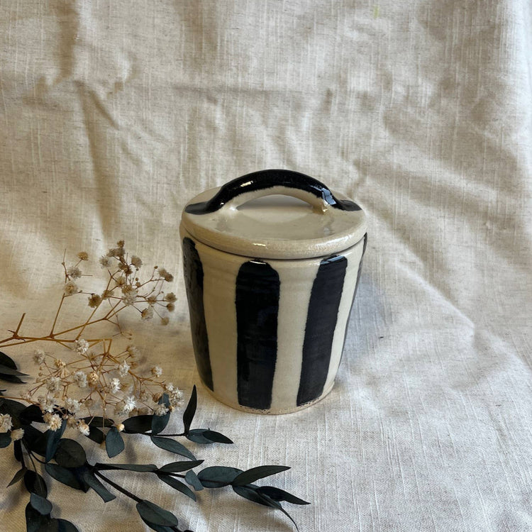Beurrier breton rayé en céramique