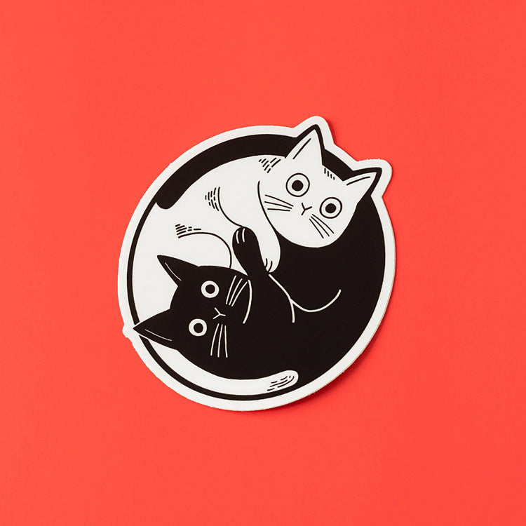 Autocollant Chats Yin Yang