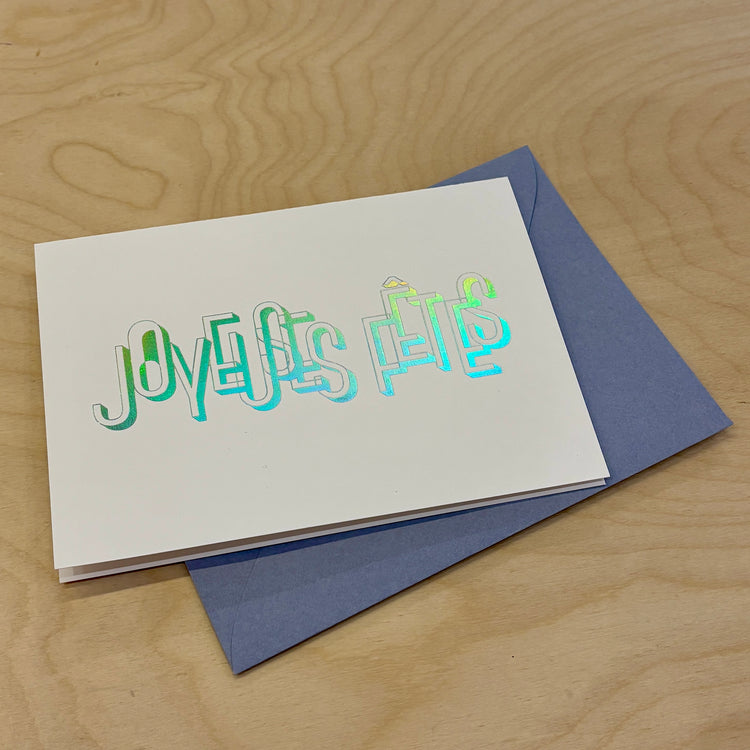 Letterpress greeting card 'Happy Holidays'