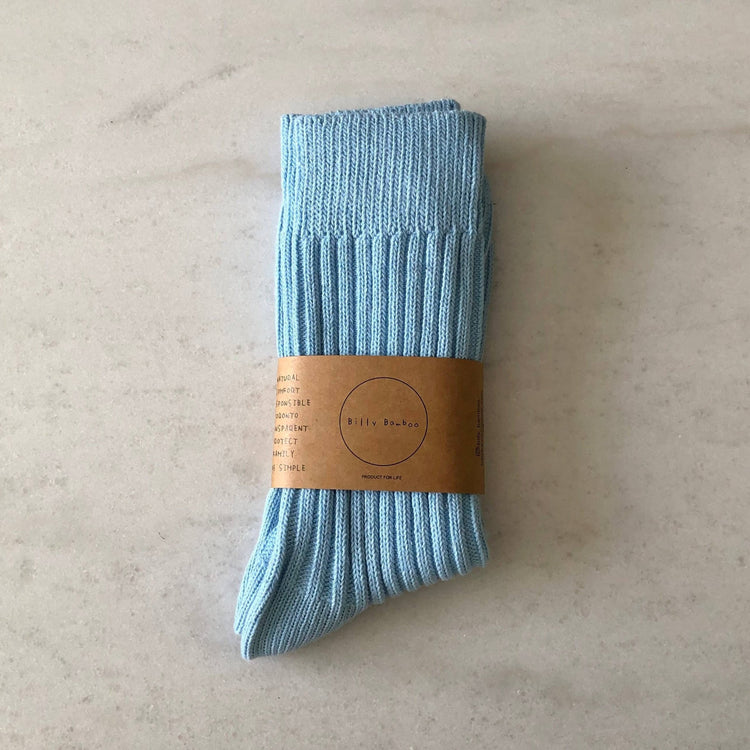 Sky ribbed socks