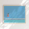 'Boy Jumping Into Swimming Pool' Poster 