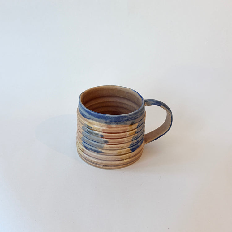 Grande tasse sable et bleue
