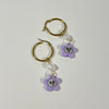 Flower Face clay and pearl earrings [varied colors] 