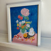 Affiche 'Still life, smiles and lots of fruit' encadrée [tel quel]